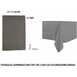 TOVAGLIA COPRIMACCHIA TNT 120X120 SET 25 PZ. GRIGIO