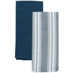 Set 2 Strofinacci 50 X 70 Cm Ottanio Cotone Blu
