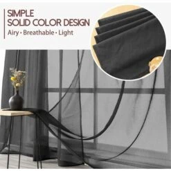 RHAFAYRE Tenda In Voile 150x250 Cm Tende Con Occhielli Semitrasparenti Soggiorno Moderno Finestra Decorazioni Per La Casa Camera Da Letto Cucina Balcone Bovindo Leggero,Nero 2 Pezzi -Vendite ATMOSPHERA || None || Maxwell & Williams 92679624 3