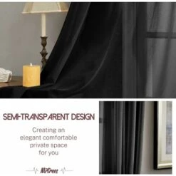 RHAFAYRE Tenda In Voile 150x250 Cm Tende Con Occhielli Semitrasparenti Soggiorno Moderno Finestra Decorazioni Per La Casa Camera Da Letto Cucina Balcone Bovindo Leggero,Nero 2 Pezzi -Vendite ATMOSPHERA || None || Maxwell & Williams 92679624 4
