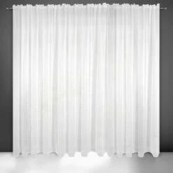 Eurofirany LUCY Tenda In Voile, Tenda Trasparente Con Fettuccia Arricciatenda - 1 Unità, Camera Da Letto, Soggiorno, Cucina, 300 X 250cm, Bianco
