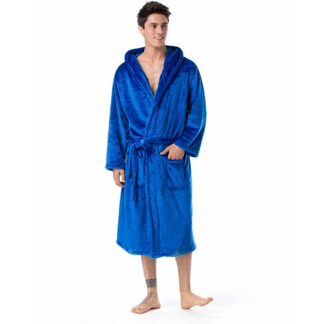 Accappatoio Da Interno/Accappatoio Con Cappuccio Per Donna E Uomo Accappatoio Per Adulti Taglie Blu XXL 3 Accappatoio Da Interno/Accappatoio Con Cappuccio Per Donna E Uomo Accappatoio Per Adulti Taglie Blu XXL