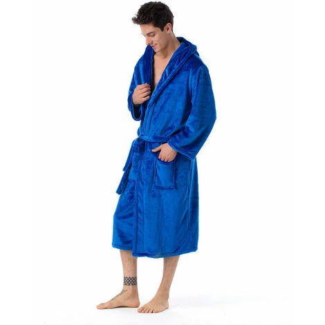 Accappatoio Da Interno/Accappatoio Con Cappuccio Per Donna E Uomo Accappatoio Per Adulti Taglie Blu XXL 5 Accappatoio Da Interno/Accappatoio Con Cappuccio Per Donna E Uomo Accappatoio Per Adulti Taglie Blu XXL - immagine 3