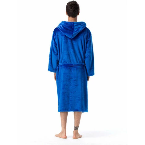 Accappatoio Da Interno/Accappatoio Con Cappuccio Per Donna E Uomo Accappatoio Per Adulti Taglie Blu XXL 6 Accappatoio Da Interno/Accappatoio Con Cappuccio Per Donna E Uomo Accappatoio Per Adulti Taglie Blu XXL - immagine 4
