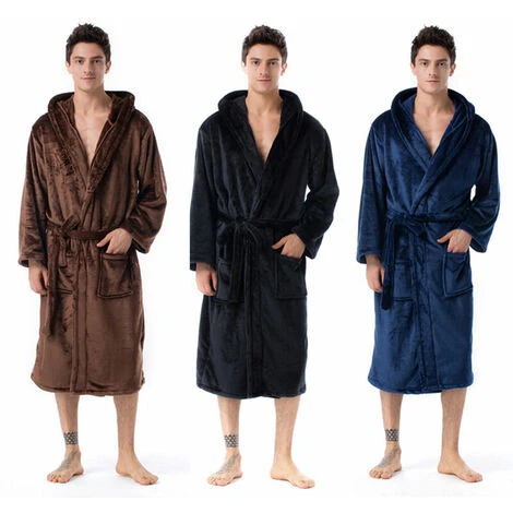 Accappatoio Da Interno/Accappatoio Con Cappuccio Per Donna E Uomo Accappatoio Per Adulti Taglie Nero XXL 5 Accappatoio Da Interno/Accappatoio Con Cappuccio Per Donna E Uomo Accappatoio Per Adulti Taglie Nero XXL - immagine 3