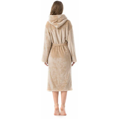 Accappatoio Da Interno/Accappatoio Con Cappuccio Per Donna E Uomo Accappatoio Per Adulti Taglie Khaki M 4 Accappatoio Da Interno/Accappatoio Con Cappuccio Per Donna E Uomo Accappatoio Per Adulti Taglie Khaki M - immagine 2