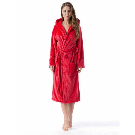 Accappatoio Da Interno/Accappatoio Con Cappuccio Per Donna E Uomo Accappatoio Per Adulti Taglie Rosso XXL 4 Accappatoio Da Interno/Accappatoio Con Cappuccio Per Donna E Uomo Accappatoio Per Adulti Taglie Rosso XXL - immagine 2