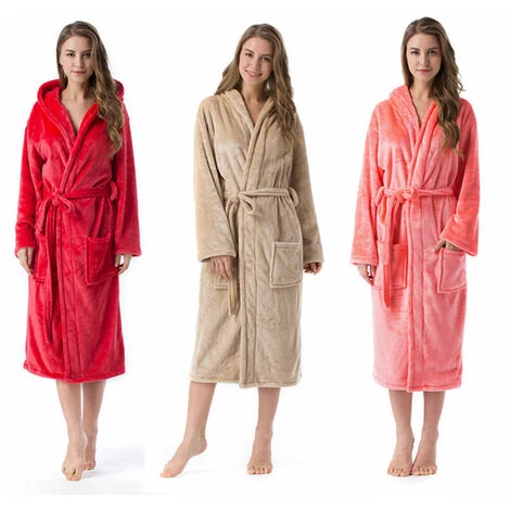 Accappatoio Da Interno/Accappatoio Con Cappuccio Per Donna E Uomo Accappatoio Per Adulti Taglie Rosso XXL 5 Accappatoio Da Interno/Accappatoio Con Cappuccio Per Donna E Uomo Accappatoio Per Adulti Taglie Rosso XXL - immagine 3