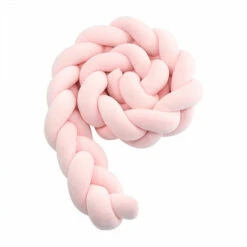 Paracolpi Per Culla- Cuscino Per Neonato A 3 Tessuti Intrecciato Con Serpente Paracolpi Per Culla In Velluto Paraurti Asilo Nido Per Neonati Decorazione Camera Da Letto Con, Rosa Chiaro - 1,5 M