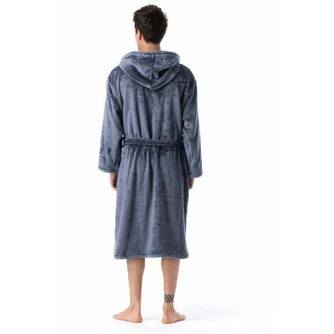 Accappatoio Da Interno/Accappatoio Con Cappuccio Per Donna E Uomo Taglie Adulto Accappatoio Grigio XXL 5 Accappatoio Da Interno/Accappatoio Con Cappuccio Per Donna E Uomo Taglie Adulto Accappatoio Grigio XXL - immagine 3