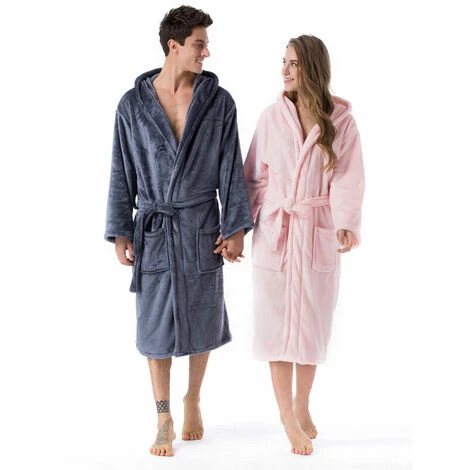 Accappatoio Da Interno/Accappatoio Con Cappuccio Per Donna E Uomo Taglie Adulto Accappatoio Grigio XXL 6 Accappatoio Da Interno/Accappatoio Con Cappuccio Per Donna E Uomo Taglie Adulto Accappatoio Grigio XXL - immagine 4