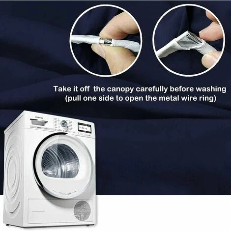 Baldacchino Baldacchino Per Neonato - Cotone - Zanzariera Per Cameretta - Altezza 270 Cm Blu Navy 4 Baldacchino Baldacchino Per Neonato - Cotone - Zanzariera Per Cameretta - Altezza 270 Cm Blu Navy - immagine 2