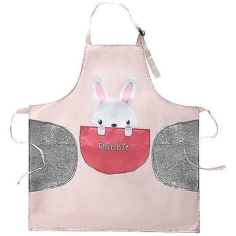 Grembiule Da Cucina Resistente Alle Macchie E All'acqua Per Asciugarsi Le Mani (coniglio Rosa) 3 Grembiule Da Cucina Resistente Alle Macchie E All'acqua Per Asciugarsi Le Mani (coniglio Rosa)