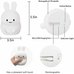 Lampada Da Notte Per Bambini Lampada Da Comodino In Silicone Morbido Miffy Rabbit 9 Colori Telecomando Ricaricabile Luce Notturna A LED Per Regalo/ufficio/camera Da Letto/soggiorno/esterno [Classe Di -Vendite ATMOSPHERA || None || Maxwell & Williams 94558522 3