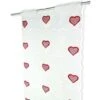 COPPIA Tendina VETRO HEART MODERNA A Cuori Rossi Larga 45 O 60 COPPIA (2 TELI) CM. 45x150