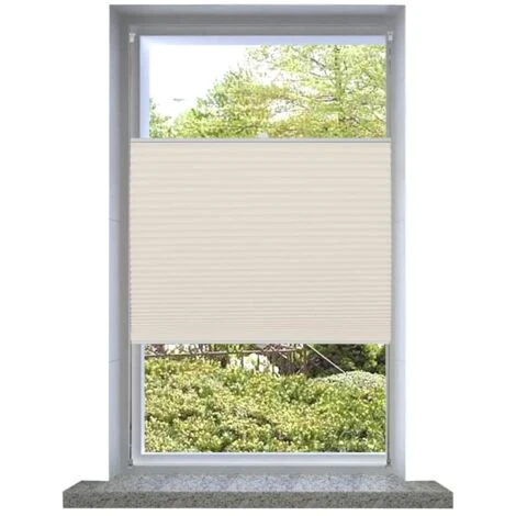 Tenda Plissè 40x125cm Crema VidaXL 4 Tenda Plissè 40x125cm Crema VidaXL - immagine 2