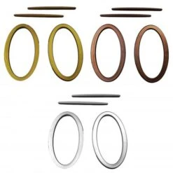 Trade Shop - 2 Anelli Anello Fermaglio Design Moderno 16.5x9.5cm Fermatenda Raccogli Tende