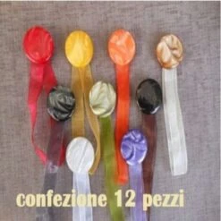 Trade Shop - Set 12 Calamite Legatenda Ferma Tende Colorate Tonde Diametro 4cm