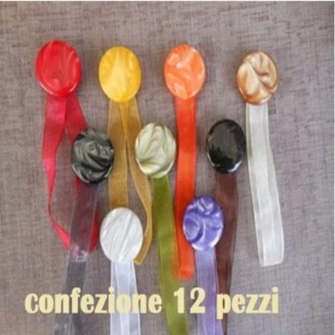 Trade Shop - Set 12 Calamite Legatenda Ferma Tende Colorate Tonde Diametro 4cm 3 Trade Shop - Set 12 Calamite Legatenda Ferma Tende Colorate Tonde Diametro 4cm