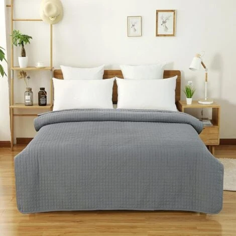 WOLTU Trapuntino Matrimoniale In Tinta Unita Double Face. Copriletto In Microfibra Di Poliestere. Trapunta Estiva Primaverile Grigio. 240x260 Cm 3 WOLTU Trapuntino Matrimoniale In Tinta Unita Double Face. Copriletto In Microfibra Di Poliestere. Trapunta Estiva Primaverile Grigio. 240x260 Cm