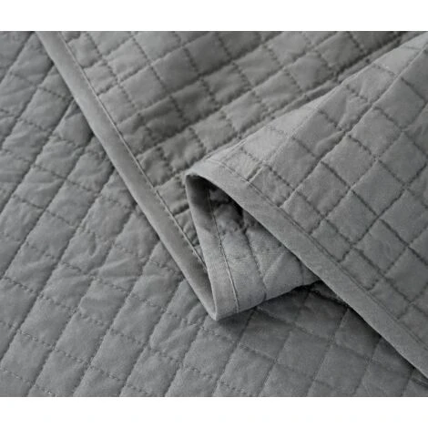 WOLTU Trapuntino Matrimoniale In Tinta Unita Double Face. Copriletto In Microfibra Di Poliestere. Trapunta Estiva Primaverile Grigio. 240x260 Cm 5 WOLTU Trapuntino Matrimoniale In Tinta Unita Double Face. Copriletto In Microfibra Di Poliestere. Trapunta Estiva Primaverile Grigio. 240x260 Cm - immagine 3