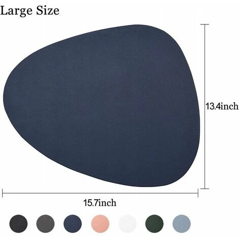 Tovagliette In Pelle Tovagliette Occidentali Lavabili E Resistenti All'olio Tovagliette In Pelle Irregolari Blu Scuro Confezione Da 4 5 Tovagliette In Pelle Tovagliette Occidentali Lavabili E Resistenti All'olio Tovagliette In Pelle Irregolari Blu Scuro Confezione Da 4 - immagine 3