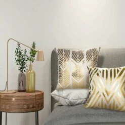 Set Di 4 Fodere Per Cuscino Geometria Moderna Con Cerniera Invisibile, Fodera Per Cuscino Decorazione Casa Soggiorno Camera Da Letto Per Divano Divano, Sedia, Letto, Giardino 45 X 45 Cm (bianco E Oro) -Vendite ATMOSPHERA || None || Maxwell & Williams 95222011 5