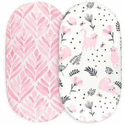 Confezione Da 2 Lenzuola Con Angoli Per Lettino, Lenzuolo Con Angoli Per Bambini In Cotone E Traspirante Per Bagnetto, Culla, Culla E Passeggino, Adatto A Materassi Ovali O Rettangolari 82 X 41