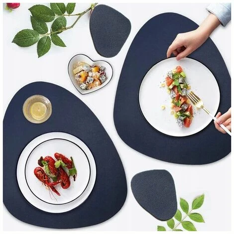 Tovagliette Americane In Pelle Tovagliette Americane Lavabili E Resistenti All'Olio Tovagliette Americane In Pelle Irregolare (Tovaglietta 2 + Sottobicchiere 2) Blu Scuro 3 Tovagliette Americane In Pelle Tovagliette Americane Lavabili E Resistenti All'Olio Tovagliette Americane In Pelle Irregolare (Tovaglietta 2 + Sottobicchiere 2) Blu Scuro