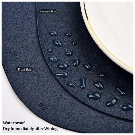 Tovagliette Americane In Pelle Tovagliette Americane Lavabili E Resistenti All'Olio Tovagliette Americane In Pelle Irregolare (Tovaglietta 2 + Sottobicchiere 2) Blu Scuro 7 Tovagliette Americane In Pelle Tovagliette Americane Lavabili E Resistenti All'Olio Tovagliette Americane In Pelle Irregolare (Tovaglietta 2 + Sottobicchiere 2) Blu Scuro - immagine 5