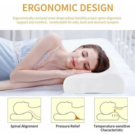 Cuscino In Memory Foam Cuscino Cervicale Ergonomico Cuscino Ortopedico Sonno Profondo Lavabile (5030107cm) 4 Cuscino In Memory Foam Cuscino Cervicale Ergonomico Cuscino Ortopedico Sonno Profondo Lavabile (5030107cm) - immagine 2