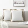 Set Di 2 Federe Per Cuscino - Iuta Di Lino Con Bordi Rifiniti Federe Per Cuscino Decorativo Per Letto Home Decor, 18 X 18, Bianco -Vendite ATMOSPHERA || None || Maxwell & Williams 95704367 1