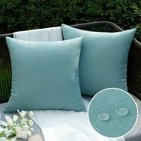 Federa Da Esterno Impermeabile In Morbido Poliestere Con Superficie Idrorepellente Fodera Per Cuscino Giardino Balcone Decorativo Per Soggiorno Camera Da Letto Set Di 2 50x50 Cm Ciano 3 Federa Da Esterno Impermeabile In Morbido Poliestere Con Superficie Idrorepellente Fodera Per Cuscino Giardino Balcone Decorativo Per Soggiorno Camera Da Letto Set Di 2 50x50 Cm Ciano