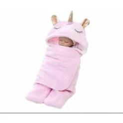 Sacco A Pelo Per Bambini Fasce Neonato Ragazza Ragazzo Triom Unicorno Coperta Per Bambini Coperta Spessa E Avvolgente Con Nido Cappuccio D'angelo Caldo In Velluto Corallo Sacco A Pelo Per Neonato Pied