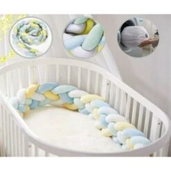 Set Di 4 Paracolpi In Tessuto Serpente Per Culla - Ammortizzatore, Verde+blu+giallo+bianco, 1,5 M