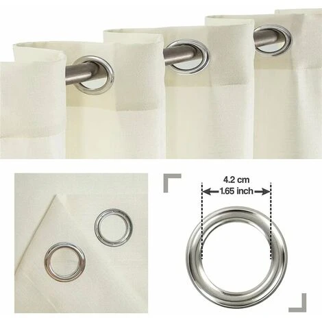 Tende In Voile Di Lino 140x225 Cm A Grana Fine Decorativo Soggiorno Tenda In Voile Camera Da Letto Per Finestra Con Occhiello Semi-opaco Arredamento Cucina, 2 Pannelli Beige 4 Tende In Voile Di Lino 140x225 Cm A Grana Fine Decorativo Soggiorno Tenda In Voile Camera Da Letto Per Finestra Con Occhiello Semi-opaco Arredamento Cucina, 2 Pannelli Beige - immagine 2