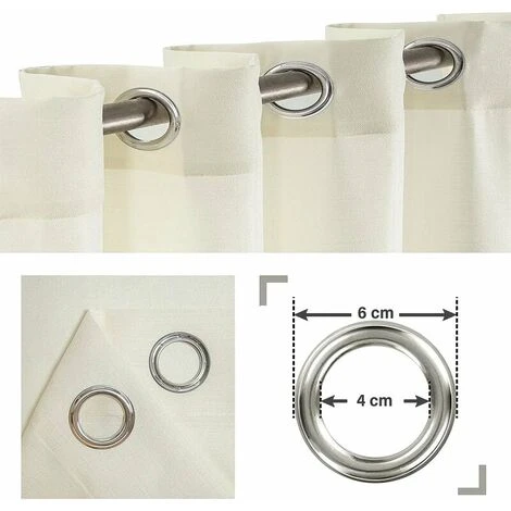 Tende In Voile Di Lino 140x225 Cm A Grana Fine Decorativo Soggiorno Tenda In Voile Camera Da Letto Per Finestra Con Occhiello Semi-opaco Arredamento Cucina, 2 Pannelli Beige 6 Tende In Voile Di Lino 140x225 Cm A Grana Fine Decorativo Soggiorno Tenda In Voile Camera Da Letto Per Finestra Con Occhiello Semi-opaco Arredamento Cucina, 2 Pannelli Beige - immagine 4