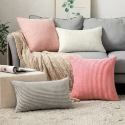 Set Di 2 Fodere Per Cuscini Decorativi In Velluto A Coste Per Divano, Morbida Federa Decorativa Per Casa, Soggiorno, Camera Da Letto, Letto, Ufficio, 30 X 50 Cm, Bianco -Vendite ATMOSPHERA || None || Maxwell & Williams 95786891 4