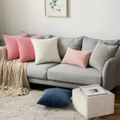 Set Di 2 Fodere Per Cuscini Decorativi In Velluto A Coste Per Divano, Morbida Federa Decorativa Per Casa, Soggiorno, Camera Da Letto, Letto, Ufficio, 30 X 50 Cm, Bianco -Vendite ATMOSPHERA || None || Maxwell & Williams 95786891 5