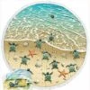 Coperta Per Telo Mare In Microfibra Ad Asciugatura Rapida Senza Sabbia, Grande Tovaglia Rotonda Da Picnic Tappetino Da Yoga 150 Cm Con ITange, Tartarughe Sulla Spiaggia