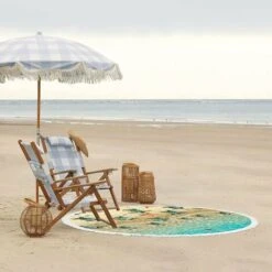 Coperta Per Telo Mare In Microfibra Ad Asciugatura Rapida Senza Sabbia, Grande Tovaglia Rotonda Da Picnic Tappetino Da Yoga 150 Cm Con ITange, Tartarughe Sulla Spiaggia -Vendite ATMOSPHERA || None || Maxwell & Williams 95788756 3