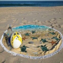 Coperta Per Telo Mare In Microfibra Ad Asciugatura Rapida Senza Sabbia, Grande Tovaglia Rotonda Da Picnic Tappetino Da Yoga 150 Cm Con ITange, Tartarughe Sulla Spiaggia -Vendite ATMOSPHERA || None || Maxwell & Williams 95788756 4