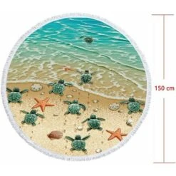 Coperta Per Telo Mare In Microfibra Ad Asciugatura Rapida Senza Sabbia, Grande Tovaglia Rotonda Da Picnic Tappetino Da Yoga 150 Cm Con ITange, Tartarughe Sulla Spiaggia -Vendite ATMOSPHERA || None || Maxwell & Williams 95788756 5