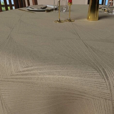 Soleil D'ocre, Tovaglia Rotonda Antimacchia, Diametro 180 Cm, Colore: Champagne 4 Soleil D'ocre, Tovaglia Rotonda Antimacchia, Diametro 180 Cm, Colore: Champagne - immagine 2