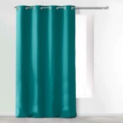 Douceur D' Interno Tenda A Occhielli 140 x 260 cm Microfibra Unita Assoluto, Poliestere, Blu, 260 x 140 cm