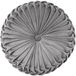 Cuscino Rotondo Zucca Effetto Velluto Circolari Per Divano Decorativo Letto 40 Cm Grigio