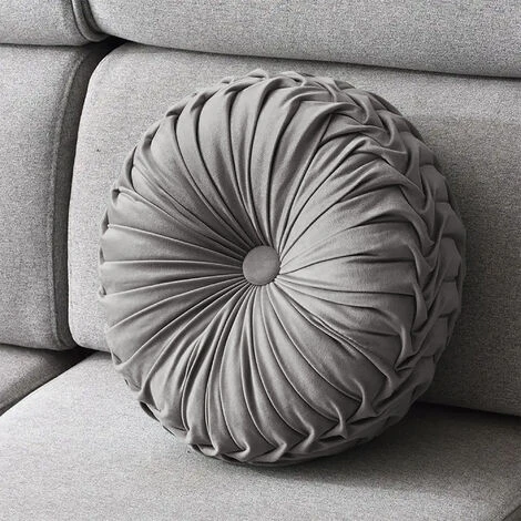Cuscino Rotondo Zucca Effetto Velluto Circolari Per Divano Decorativo Letto 40 Cm Grigio 4 Cuscino Rotondo Zucca Effetto Velluto Circolari Per Divano Decorativo Letto 40 Cm Grigio - immagine 2