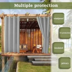 Tenda Oscurante Per Esterni Gazebo Da Giardino Patio Antivento Protezione UV Resistente Alla Muffa Tende Isolanti Termiche Con Occhielli L132cm X H213cm 2 Pannelli Grigio Chiaro -Vendite ATMOSPHERA || None || Maxwell & Williams 96190548 3