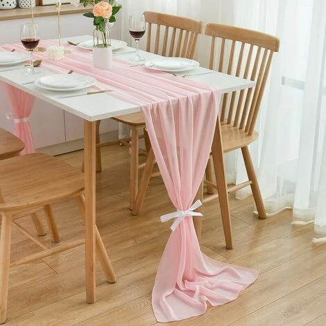 Runner Da Tavola - Decorazione Da Tavola Per Matrimonio E Compleanno - 300 X 70 Cm - Rosa 3 Runner Da Tavola - Decorazione Da Tavola Per Matrimonio E Compleanno - 300 X 70 Cm - Rosa