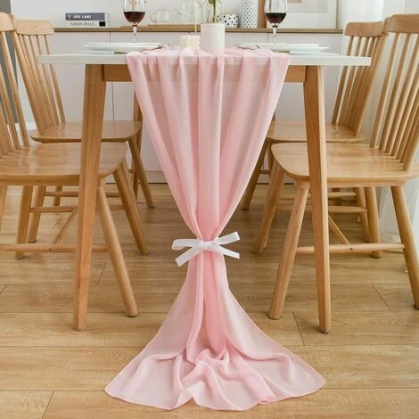 Runner Da Tavola - Decorazione Da Tavola Per Matrimonio E Compleanno - 300 X 70 Cm - Rosa 4 Runner Da Tavola - Decorazione Da Tavola Per Matrimonio E Compleanno - 300 X 70 Cm - Rosa - immagine 2